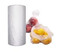 SKIR'CO (600 pezzi) sacchetti di plastica trasparente 25 x 40 cm, adatti agli alimenti, in HDPE, sacchetti in polietilene su rotolo, sacchetti per congelatore