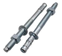 SKIR'CO Ancoraggi a cuneo zincati M20 x 250 mm, tasselli in metallo, bullone di ancoraggio, ancoraggio per muratura, ancoraggio per calcestruzzo, 2 pezzi