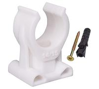 SKIR'CO Clip per Tubi - 10 Pezzi Morsetti in Plastica da 14-15 mm, Tipo U, Ganci Bianchi