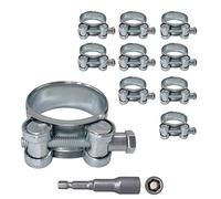 SKIR'CO Confezione da 10 fascette rinforzate, 44-47 mm, in acciaio zincato, tubo regolabile e tubo (10 pezzi, con punta magnetica esagonale)