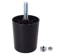 SKIR'CO Confezione da 16 gambe per mobili in plastica nera, altezza 60 mm, diametro rotondo 50 mm, piedini per mobili con bulloni M8, gambe del divano, dadi inclusi (16)