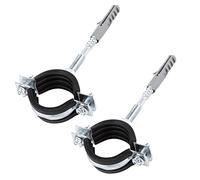 SKIR'CO Confezione da 2 staffe per tubi con rivestimento in gomma nera per tubi Ø 40-45 mm, per montaggio a parete e soffitto (2 pezzi)