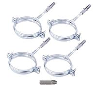 SKIR'CO Confezione da 4 staffe per tubi Ø 75-80 mm, morsetti, supporti per tubi per montaggio a parete e soffitto (4 pezzi, con punta per cacciavite PH)