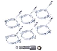 SKIR'CO Confezione da 6 staffe per tubi Ø 75-80 mm, morsetti, supporti per tubi per montaggio a parete e soffitto (6 pezzi, con punta magnetica esagonale)