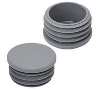 SKIR'CO Inserti per tubi rotondi da 1 1/2", tappi per pali per recinzioni, tappi per tubi in plastica grigia, tappi per tubi, grigio RAL 7040