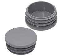 SKIR'CO Inserti per tubi rotondi da 2", tappi per pali di recinzione, tappi per tubi in plastica grigia, tappi per tubi, grigio RAL 7040