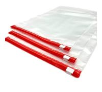 SKIR'CO Sacchetti riutilizzabili con chiusura a zip, 23 x 32 cm, richiudibili, in plastica trasparente, con chiusura a cerniera, adatti al freezer, 50 pezzi