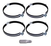 SKIR'CO Staffe per tubi con rivestimenti in gomma per tubi da 200 mm, morsetti per tubi, supporti per tubi per montaggio a parete e a soffitto (4 pezzi)