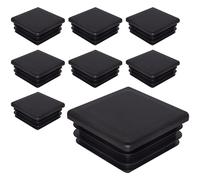 SKIR'CO Tappi quadrati in plastica, 50 x 50 mm, opachi, inserti per tubi quadrati, tappi per pali per recinzioni, colore nero RAL 9005, 8 pezzi