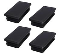 SKIR'CO Tappi rettangolari in plastica, 40 x 80 mm, tappi per tubi opachi, inserti per tubi rettangolari, tappi per pali di recinzione, nero RAL 9005, 4 pezzi