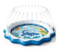 Skirfy Dinosaurus Splash Pad - Tappetino da gioco con spruzzi, 170 cm, giochi d'acqua estivi per bambini, per attività all'aperto in famiglia, feste, spiaggia e giardino, 170 cm