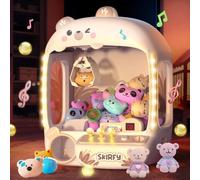 Skirfy Macchina per afferrare per bambini, giocattolo orso per bambine dai 6 anni in su, mini distributore automatico per giochi di arcade per bambini, con gomma, peluche, dispenser di caramelle