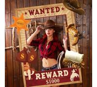 SKIRUP decorazione per feste cowboy occidentale, sfondo rodeo, servizio fotografico, cornice selfie divertente