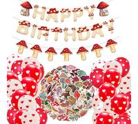 SKIRUP Fungo Woodland Decorazione Festa di Compleanno Fungo Palloncino Giardino Festa di Compleanno Banner Fata Woodland Fungo Forniture per feste Bomboniere