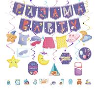 SKIRUP Kit di decorazioni per feste a tema pigiama e pancake, striscione con decorazioni per torte e vortici da appendere