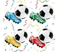 SKIRUP Set di 4 palloncini da calcio 3D, scarpe da ginnastica per decorazioni per feste, decorazioni per feste di compleanno, ideali per compleanni a tema calcio e giorno del gioco