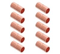 SKISUNO 10 Raccordi Dritti in Rame con Scanalatura di Arresto, Giunti a Saldare per Tubi da 6,35 Mm, Connettori per Impianti di Condizionamento e Idraulici, Set da 10 Pezzi