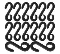 SKISUNO 100 Pezzi Clips for Camping, Camping Tent Cord Rope Fastener in Plastica Nero, Gancio Multifunzionale per Tarps e Guy Lines, Accessori per Outdoor Adventures