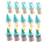 SKISUNO 15pezzi Miniature Case Sull Albero in Resina Decorazioni Artigianali Resistenti per Interni Ed Esterni Ornamenti Decorativi per Giardino Vasi e Natale