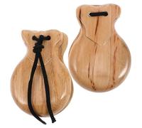 SKISUNO 2 Castagnette Spagnole Legno per Danza e Percussione Strumento Musicale Orff per Sviluppo Cognitivo e Creatività Facili da Usare per Educativo per