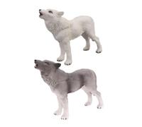 SKISUNO 2 Modelli Realistici in Plastica con e Grigia per Decorazioni da Scrivania e Apprendimento Cognitivo Animali Selvatici