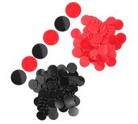 SKISUNO 200 Fiches da Bingo in Plastica da 19 Mm, Gettoni di Gioco per Attività di Gruppo e Contatori Matematici, Set 200 Pezzi Rosso e Nero per Giochi da Tavolo e Scuola