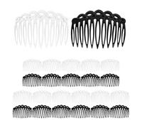 SKISUNO 24 pezzi di accessori per pettini per capelli da donna - Pettini laterali per capelli francesi da 2,95 pollici - Fermagli decorativi in plastica con 11 denti - Fermaglio per velo da sposa