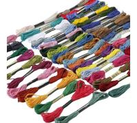 SKISUNO 25 Rotoli Filo per Punto Croce in Cotone, Ricamo Manuale | Braccialetti Dell'amicizia e Lavoretti Infantili, Filo da Ricamo in Cotone , Uso Artigianale Colore Casuale
