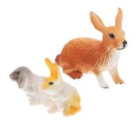 SKISUNO 2pezzi Figurines Vivid Bunny Model Desktop Decor for Cute Animal Ornaments for Parties and Special Occasions