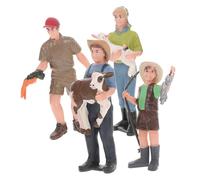 SKISUNO 4 Modelli Figurine Contadini in Miniatura per Gioco Ruolo Educativo Decorazioni Fattoria Realistiche per Casa
