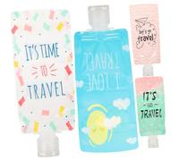 SKISUNO 4 pezzi Viaggio Ricaricabili per Shampoo Lozione Gel Doccia Sacchetti Squeeze Perdita per Cosmetici Accessori Beauty per Viaggi