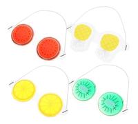 SKISUNO 4pezzi Frutta Gel Eye Mask Maschere Per Occhi Decorative Rinfrescanti e Calde Per Adulti Accessori Per Casa e Ufficio Blocca La Luce Facili Da Trasportare