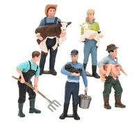 SKISUNO 5 Miniature Agricole Figure Contadini Simulati per Decorazioni Torte Giochi Educativi e Accessori per
