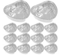 SKISUNO 50 Mini Teglie in Alluminio a Forma di Cuore per Crostatine, Stampini per Muffin Usa e Getta Resistenti alle Alte Temperature, per Barbecue, Picnic e Dolci Monoporzioni