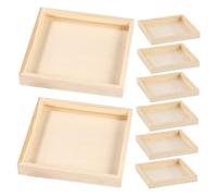 SKISUNO 8 Vassoi in Legno Non Finiti per Puzzle Organizer Portatile per Blocchi e Giochi Vassoi per Ordinare e Conservare Puzzle per Casa e Viaggio
