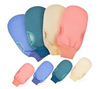 SKISUNO 8pezzi Guanti Esfolianti Corpo Per Scrub Pulizia Doccia Donna Uomo Riutilizzabili Polsino Elastico