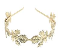 SKISUNO Cerchietto Nuziale Metallo Con Foglie Dorate Accessori Per Da Sposa Copricapo Per Prom e Cerimonie Design Elegante Per Look Da Dea