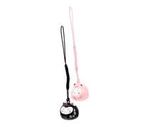 SKISUNO Ciondoli Portachiavi Campanella a Forma di Gatto della Fortuna, Set da 2 Pezzi Rosa e Nero, Accessori Decorativi Leggeri per Borsa, Smartphone e Viaggio, Design Giapponese