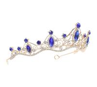 SKISUNO Corone Barocche da Sposa in Lega di Zinco Oro 135X162Cm Strass Tiara Leggera per Feste e Cerimonie Femminili