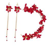 SKISUNO Elegante Copricapo Da Sposa Gioielli Da Sposa Orecchini A Forma Di Fiore Cerchietto Per Con Fiori Da Sposa