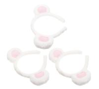 SKISUNO Fasce per Chioma da Donna a Forma di Orso, Set 3 Pezzi Soffice, Accessori per Cosplay e Lavaggio Viso, per Feste, Compleanni e Foto Divertenti