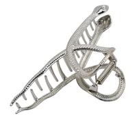 SKISUNO Fermaglio per Chioma Artiglio Serpente Argento in Lega Grande e Resistente Non Danneggia i Chioma per Casa e Viaggio Accessorio Elegante