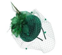 SKISUNO Fermaglio Per Fascinator Da Donna Fascia Per Capelli Velo in Rete e Dettagli in Piume Design Vintage Delicato e Leggero