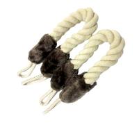 SKISUNO Fermaporta in Cotone Beige 2 Pezzi per Protezione Maniglie di Accessi e Finestre Resistente All'usura per Proteggere Accessi e Attirare L'attenzione degli Animali