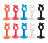SKISUNO Fermaporta in Silicone a Ventosa 10 Pezzi, Fermo Porta | Montaggio senza Fori, Protezione Silenziosa per Porte Scorrevoli, Pareti Vetrate, Maniglie e Camere Hotel