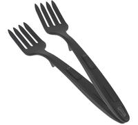 SKISUNO Forchette Silicone da Cucina 2 Pezzi Nero con Design Semplice e Manico Confortevole per Uso in Campeggio e Pasta