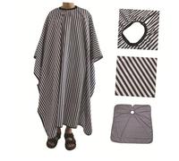 SKISUNO Mantello Taglio Capelli Righe Nero e Bianco Mantellina Parrucchiere Leggera e Antimacchia Grembiule Da Barbiere Professionale Copri Abiti Per Taglio Colore e Acconciatura Uso Casa