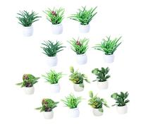 SKISUNO Mini Bonsai Artificiale in Vaso Pianta Simulata Realistica Decorazione Casa Piccola Accessorio Vivaio