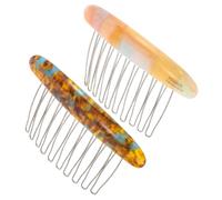SKISUNO Pettini Laterali Francesi per Donna 2 Pezzi in Ferro Finitura Elegante e Minimalista, Resistenti e Antiscivolo per Occasioni Speciali e Acconciature Varie