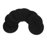 SKISUNO Piumini Da Cipria in Pu Pelle Neri Ultrasottili 8 Pezzi 54x4mm, Spugne Per Fondotinta Morbide Per Trucco Viso, Soffio Leggero Per Bellezza e Applicazione Polvere Corpo